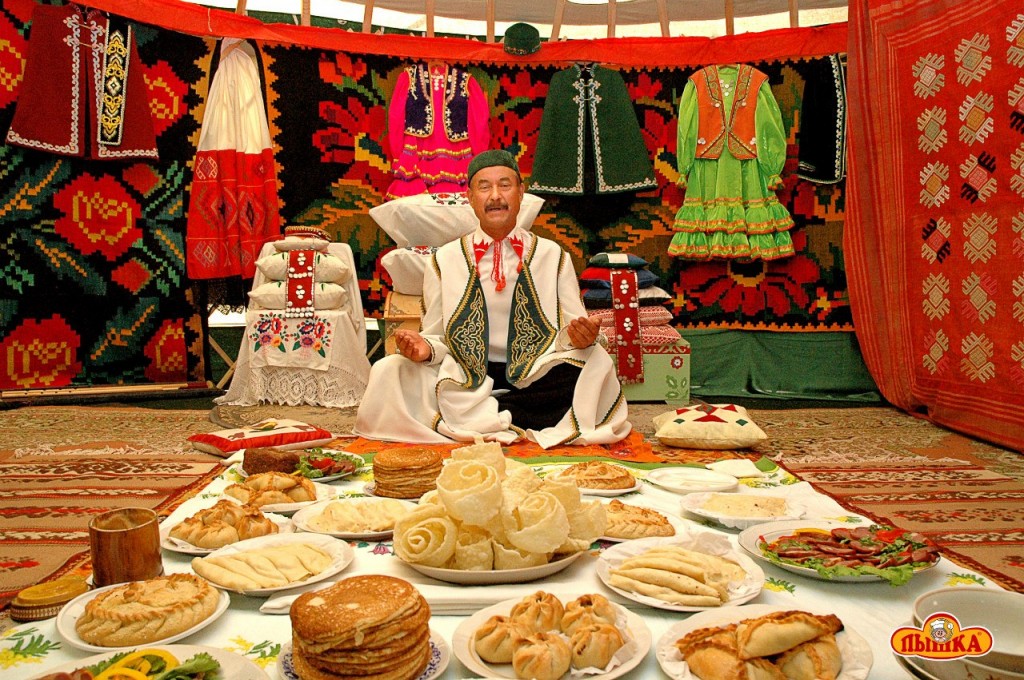 Казахский стол с едой